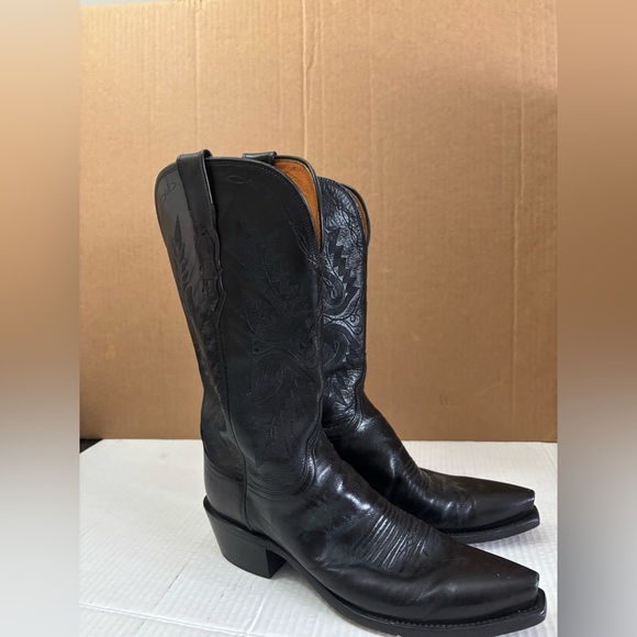 Lucchese Women’s Size 8.5 C Black Buffalo Cowboy Boot N4501 54 - Picture 12 of 15